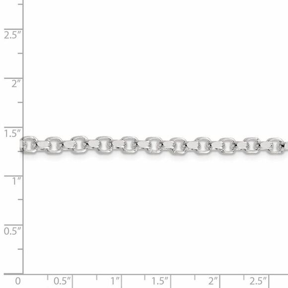 4mm, Sterling Silver Solid Diamond Cut Rolo Chain Necklace, 20 Inch - Picture 5 of 8